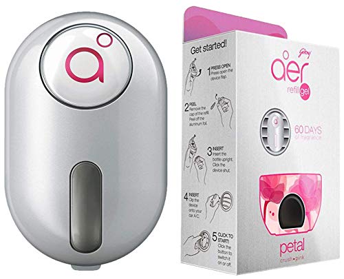 Godrej Aer Click, Car Vent Air Freshener Kit – Petal Crush Pink (10G)