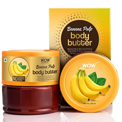 Wow Skin Science Sensitive Banana Pulp Body Butter – No Parabens, Silicones, Mineral Oil & Color, 200 Ml