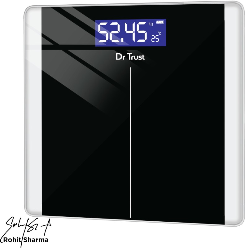 Dr. Trust (Usa) Model 513 Balance Personal Digital Electronic Body Weight Machine For Human Body 180Kg Capacity Weighing Scale(Black)